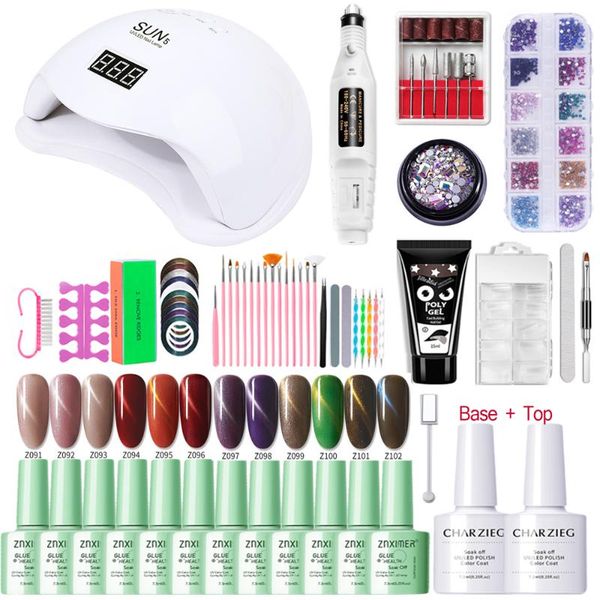 nail art kits gel polish set with uv lamp 48w manicure electric drill machine 12colors & extension full kit
nail art kits gel polish set with uv lamp 48w manicure electric drill machine 12colors & extension full kit
