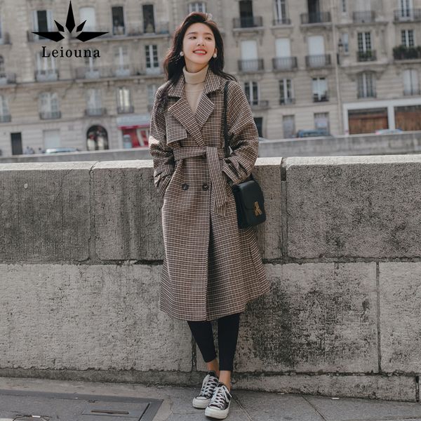 leiouna long loose plaid office-lady 2020 fashion women coat double-breasted winter overcoat belt autumn outerwear female jacketx1020, Black
leiouna long loose plaid office-lady 2020 fashion women coat double-breasted winter overcoat belt autumn outerwear female jacketx1020, Black