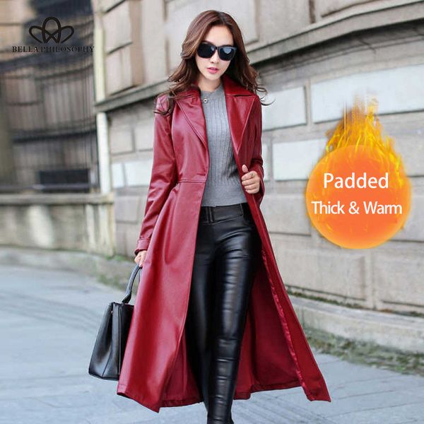 bella philosophy wonder 2019 autumn black red color long thick women leather coat long sleeve waist strap pocket female jacketx1016, Black;brown
bella philosophy wonder 2019 autumn black red color long thick women leather coat long sleeve waist strap pocket female jacketx1016, Black;brown