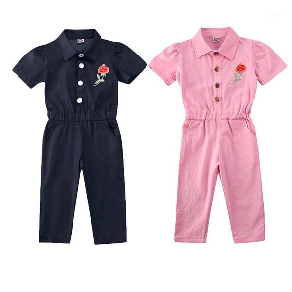 1-6y toddler baby kids girl clothes rose flower embroidery romper summer short sleeve lapel long jumpsuit children outfits1, Blue
1-6y toddler baby kids girl clothes rose flower embroidery romper summer short sleeve lapel long jumpsuit children outfits1, Blue