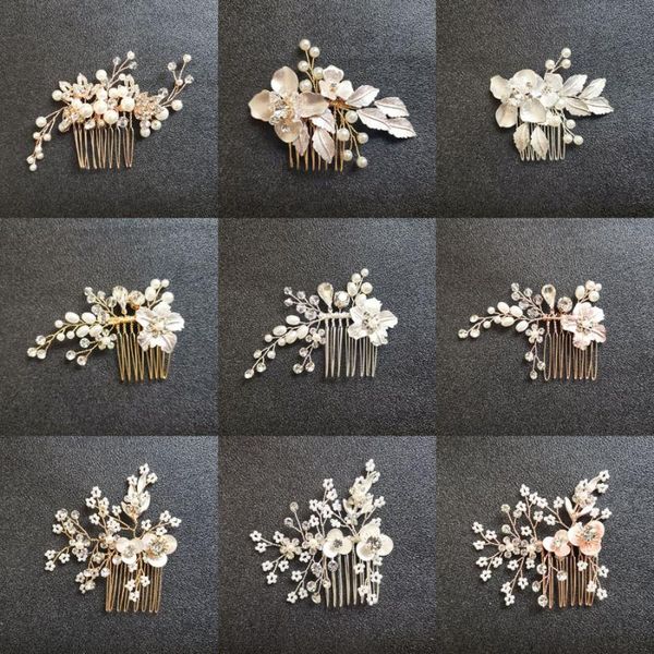 slbridal handmade crystal rhinestone pearls wedding hair comb bridal headpiece hair accessorie women fashion jewelry bridesmaids, Golden;silver
slbridal handmade crystal rhinestone pearls wedding hair comb bridal headpiece hair accessorie women fashion jewelry bridesmaids, Golden;silver