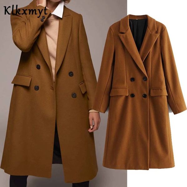 klkxmyt za women 2020 fashion double breasted oversized woolen coat vintage long sleeve pockets female outerwear chic overcoat, Tan;black
klkxmyt za women 2020 fashion double breasted oversized woolen coat vintage long sleeve pockets female outerwear chic overcoat, Tan;black