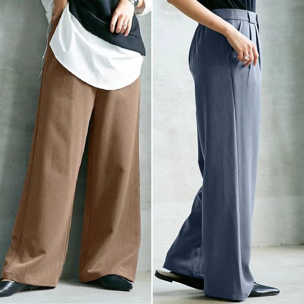 women's pants & capris women casual elastic waist solid color baggy wide leg trousers 2021 spring zanzea front zipper vintage straight, Black;white
women's pants & capris women casual elastic waist solid color baggy wide leg trousers 2021 spring zanzea front zipper vintage straight, Black;white