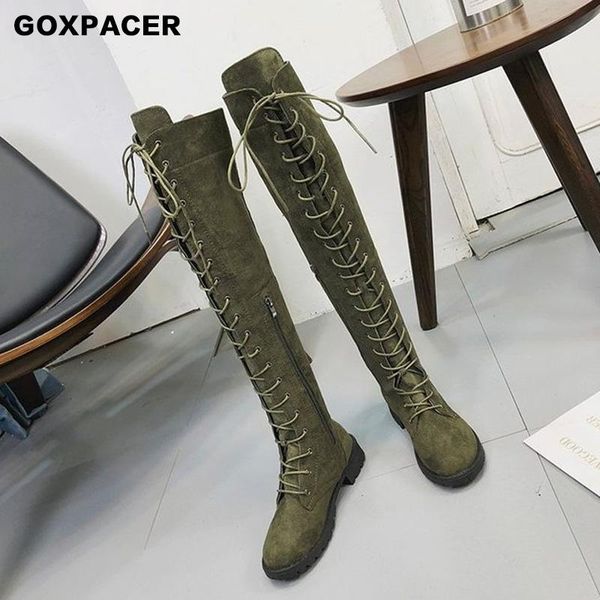 boots goxpacer 2021 winter women round-headed square heel slim tie over knee boots, knight and fashion, Black
boots goxpacer 2021 winter women round-headed square heel slim tie over knee boots, knight and fashion, Black