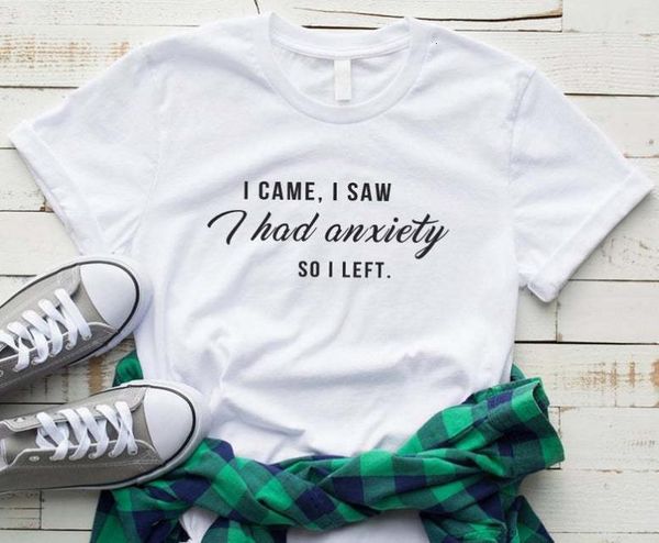 i came i saw i had anxiety so i-left letter print t shirt women short sleeve o neck loose tshirt summer ladies tee, White
i came i saw i had anxiety so i-left letter print t shirt women short sleeve o neck loose tshirt summer ladies tee, White