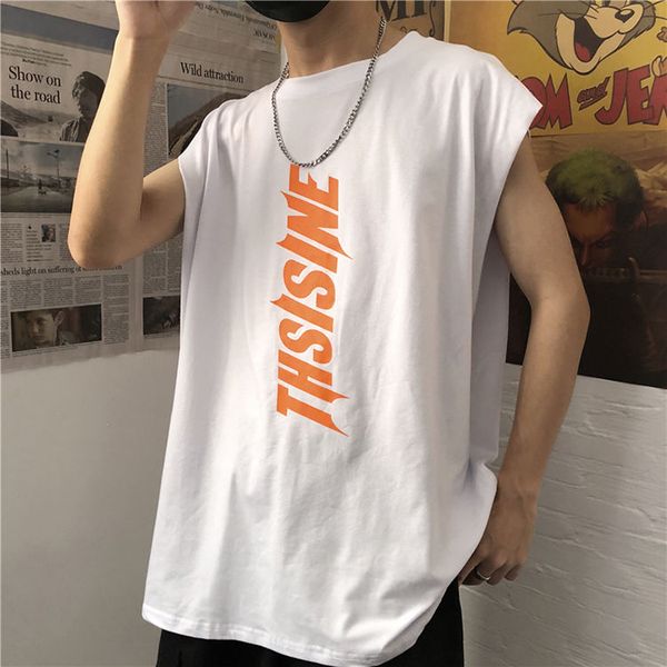 summer new oversize waistcoat with male round collars printed sleeveless kg-63, White;black
summer new oversize waistcoat with male round collars printed sleeveless kg-63, White;black