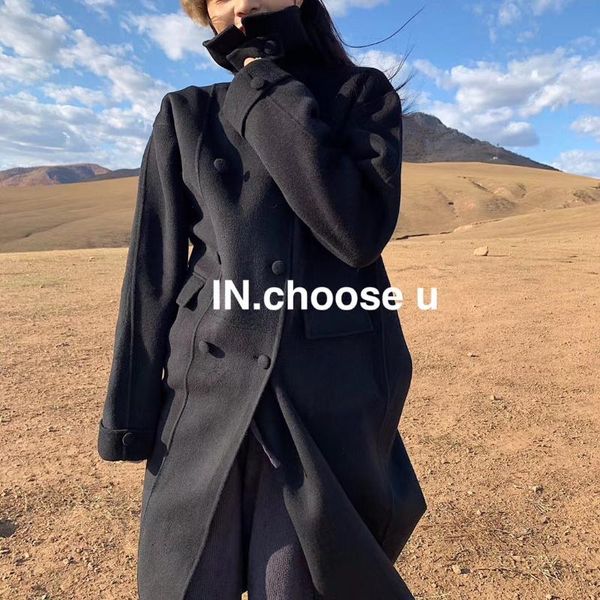 women's wool & blends winter in. choose u2021 years korea commuter high-quality double-sided cloth cashmere coat female temperament, Black
women's wool & blends winter in. choose u2021 years korea commuter high-quality double-sided cloth cashmere coat female temperament, Black