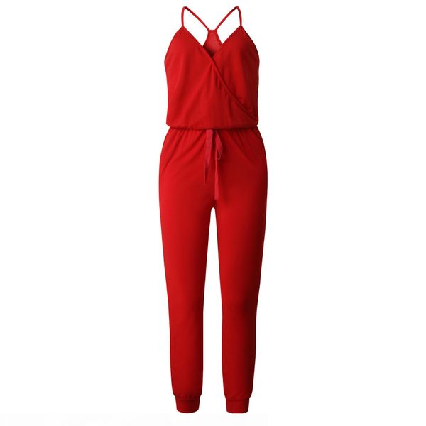 v neck backless strappy jumpsuit solid color lace tie waist long siamese trousers jogger pants women clothes will and sandy black, Black;white
v neck backless strappy jumpsuit solid color lace tie waist long siamese trousers jogger pants women clothes will and sandy black, Black;white