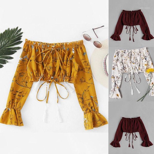 fashion women off shoulder long sleeve pullover casual floral printed shirts hals langarm schulter chiffon crop blouse1, White
fashion women off shoulder long sleeve pullover casual floral printed shirts hals langarm schulter chiffon crop blouse1, White