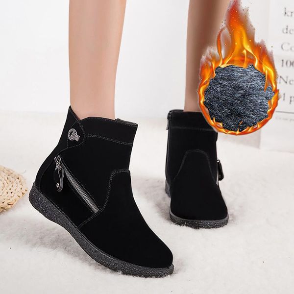 new winter warm thick suede boots women snow boots gray black round toe zipper ankle elegant ladies flat shoes q30
new winter warm thick suede boots women snow boots gray black round toe zipper ankle elegant ladies flat shoes q30