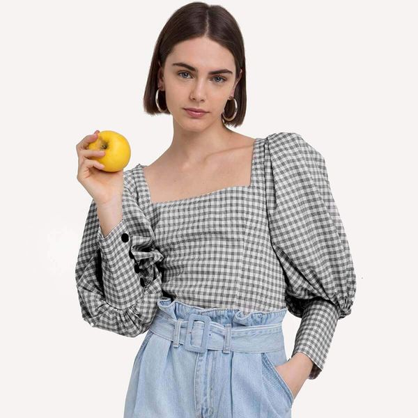 fashion chess bluffs women's long sleeves lantern square collar office lady high street collection chic clothing clothes s0x6, White
fashion chess bluffs women's long sleeves lantern square collar office lady high street collection chic clothing clothes s0x6, White