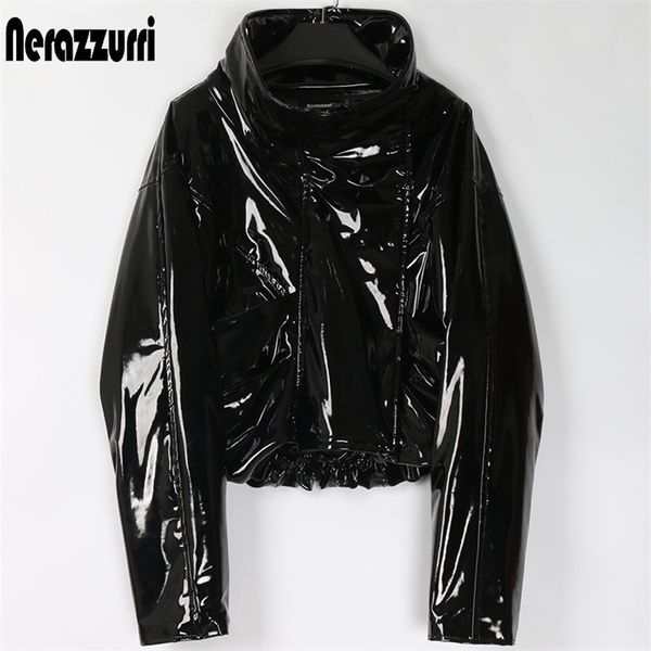 nerazzurri zip up patent leather jacket women long sleeve short oversized plus size fashion fall women clothes dropshipping 201226, Black
nerazzurri zip up patent leather jacket women long sleeve short oversized plus size fashion fall women clothes dropshipping 201226, Black
