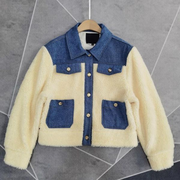 women's wool & blends winter woman cashmere jacket coat patchwork blue warm clothes casual denim, Black
women's wool & blends winter woman cashmere jacket coat patchwork blue warm clothes casual denim, Black