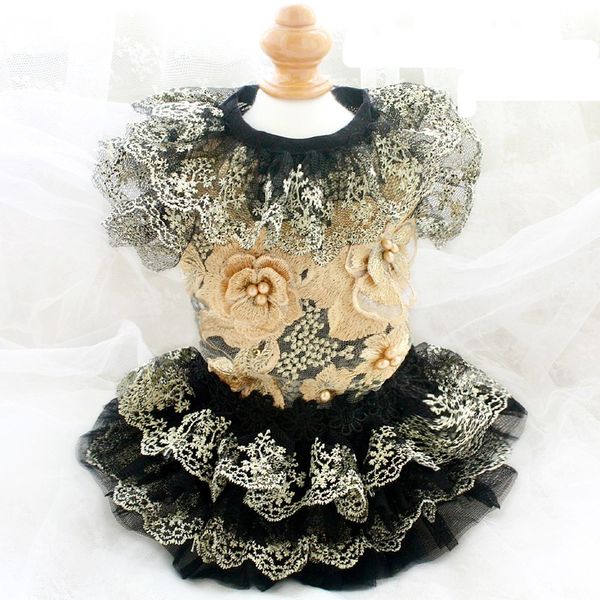 classic black lace partysu gold flowers handmade cute dog apparel pet clothes cat evening dress tutu
classic black lace partysu gold flowers handmade cute dog apparel pet clothes cat evening dress tutu
