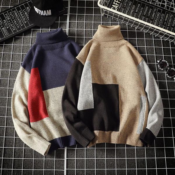 men's sweaters hybskr winter warm sweater korean streetwear fashion pullovers autumn patchwork casual oversized male clothing, White;black
men's sweaters hybskr winter warm sweater korean streetwear fashion pullovers autumn patchwork casual oversized male clothing, White;black