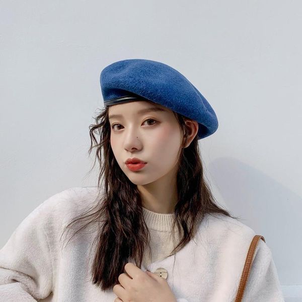 wool beret women autumn/winter/fashion retro blue beige black painter cap 2020, Blue;gray
wool beret women autumn/winter/fashion retro blue beige black painter cap 2020, Blue;gray