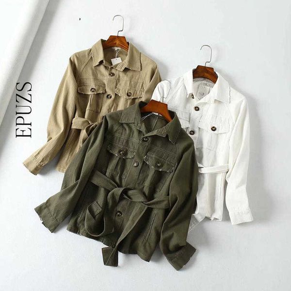 vintage khaki cargo denim jacket women casual sashes pocket bomber jacket autumn winter coats and jackets 201109, Black;brown
vintage khaki cargo denim jacket women casual sashes pocket bomber jacket autumn winter coats and jackets 201109, Black;brown