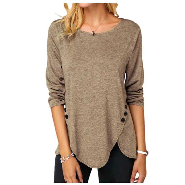 women's t-shirt long sleeve streetwear women cotton t shirt 2021 autumn irregular button loose casual tshirt fashion ladies plus size s, White
women's t-shirt long sleeve streetwear women cotton t shirt 2021 autumn irregular button loose casual tshirt fashion ladies plus size s, White