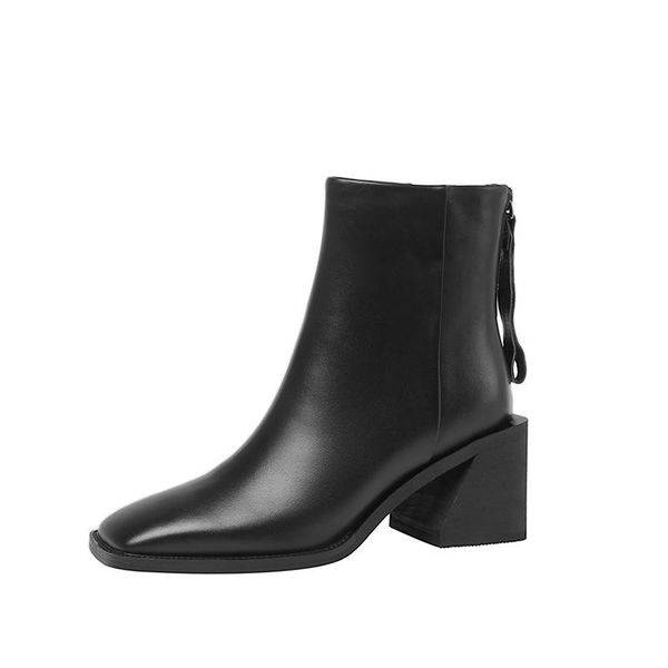 genuine leather thick high heels ankle boots for women boots woman female square toe back zippers working office, Black
genuine leather thick high heels ankle boots for women boots woman female square toe back zippers working office, Black