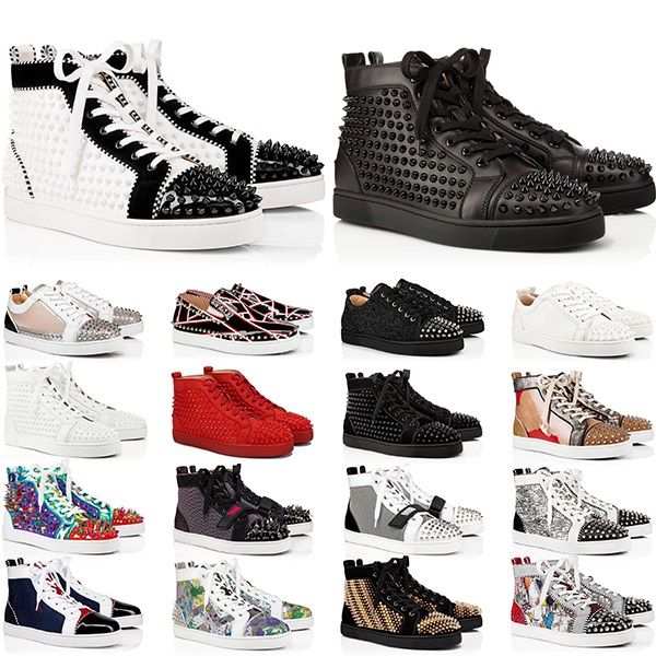 red bottoms designer men women shoes spikes high sneakers black white glitter grey leather suede mens womens casual shoe drop shipping, White;red
red bottoms designer men women shoes spikes high sneakers black white glitter grey leather suede mens womens casual shoe drop shipping, White;red