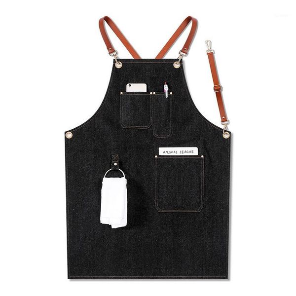 denim apron leather shoulder strap restaurant barista milk shop floral barber kitchen cooking overalls1
denim apron leather shoulder strap restaurant barista milk shop floral barber kitchen cooking overalls1