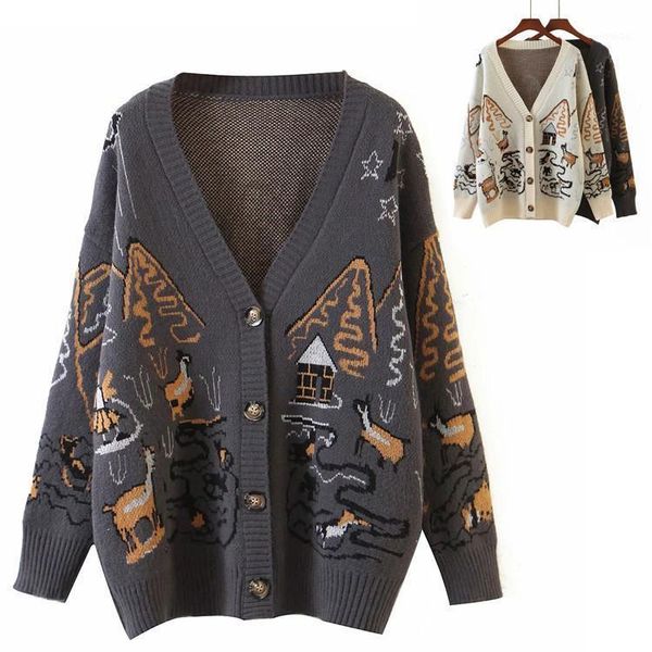 2020 women cardigans long sleeve oversized knitting sweater jacket female casual mountain embroidery casual sweater coat winter1, White
2020 women cardigans long sleeve oversized knitting sweater jacket female casual mountain embroidery casual sweater coat winter1, White