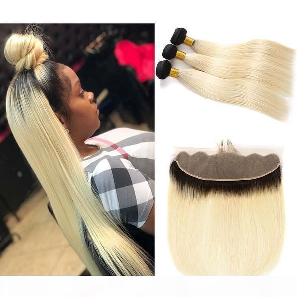 1b 613 dark roots blonde bundles with frontal 13x4 ear to ear natural hairline straight cuticle aligned brazilian human hair weave extension, Black;brown
1b 613 dark roots blonde bundles with frontal 13x4 ear to ear natural hairline straight cuticle aligned brazilian human hair weave extension, Black;brown