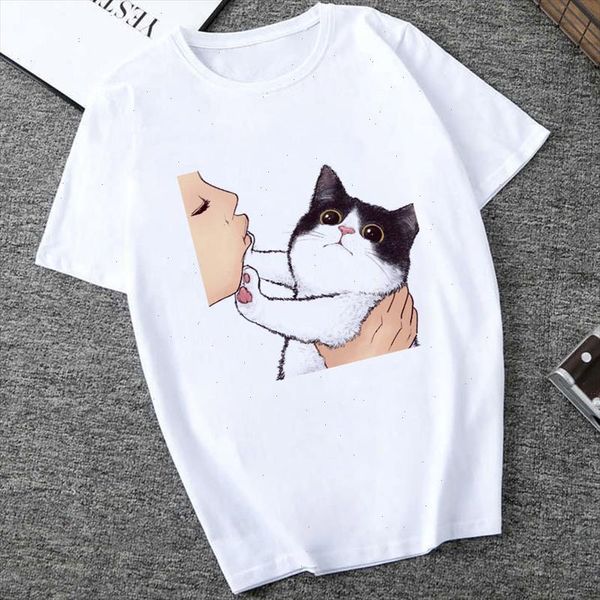 2021 new funny kawaii cat printed women t shirt harajuku tshirt korean style female fun graphic t shirt clothing tee, White
2021 new funny kawaii cat printed women t shirt harajuku tshirt korean style female fun graphic t shirt clothing tee, White
