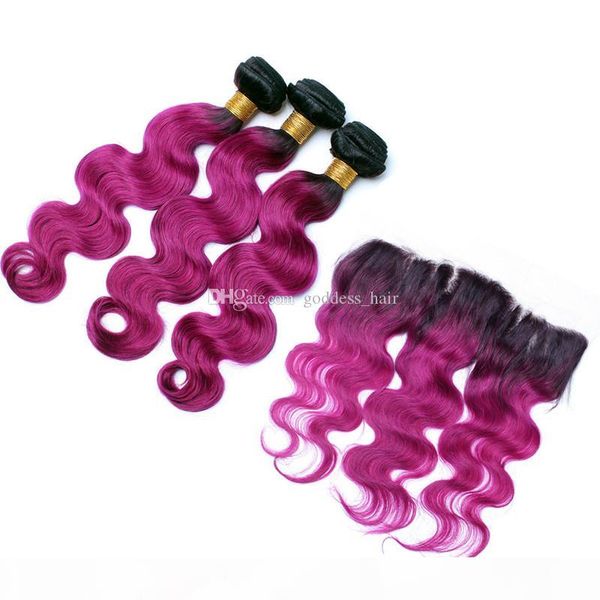 ombre color body wave 1b purple human hair bundles with lace frontal 13x4 purple hair extension with frontal closure, Black
ombre color body wave 1b purple human hair bundles with lace frontal 13x4 purple hair extension with frontal closure, Black