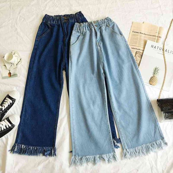 plus size women jeans fashion tassel loose denim wide leg pant elastic high waist cotton korean streetwear ankle-length, Blue
plus size women jeans fashion tassel loose denim wide leg pant elastic high waist cotton korean streetwear ankle-length, Blue