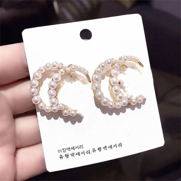 new selling designer earrings korean personalized versatile shining pearl earrings classic letters luxury jewelry wholesale, Golden;silver
new selling designer earrings korean personalized versatile shining pearl earrings classic letters luxury jewelry wholesale, Golden;silver