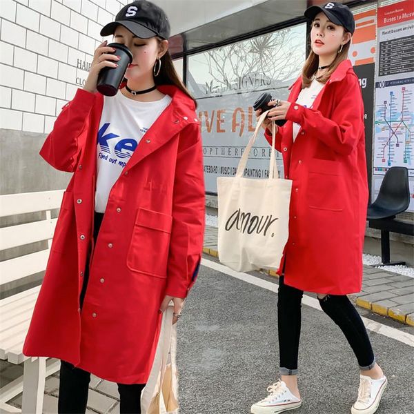 women's trench coats 2021 spring autumn long coat fashion hooded outerwear plus size slim female windbreaker x605, Tan;black
women's trench coats 2021 spring autumn long coat fashion hooded outerwear plus size slim female windbreaker x605, Tan;black