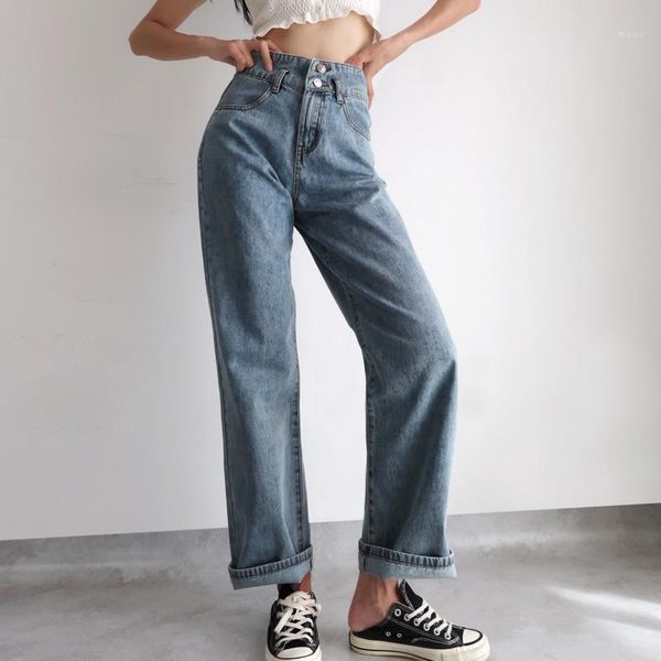 europe american two-button straight loose denim wide-leg pants women's high waist jeans high all-match mop trousers jedf1, Blue
europe american two-button straight loose denim wide-leg pants women's high waist jeans high all-match mop trousers jedf1, Blue