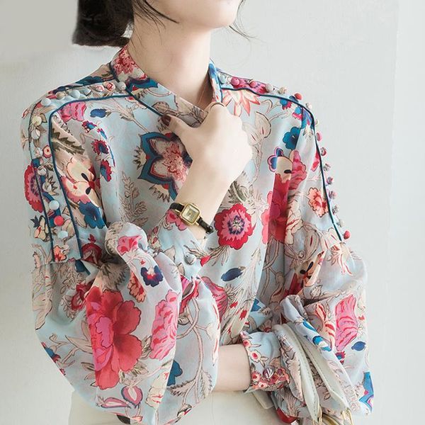 floral print chiffon blouse long sleeve women lantern sleeve office casual 2021 summer new fashion female loose shirts, White
floral print chiffon blouse long sleeve women lantern sleeve office casual 2021 summer new fashion female loose shirts, White