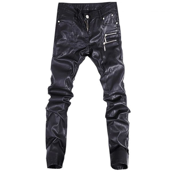 2019 trend new black slim personality zipper stitching fashion youth motorcycle leather pants male
2019 trend new black slim personality zipper stitching fashion youth motorcycle leather pants male