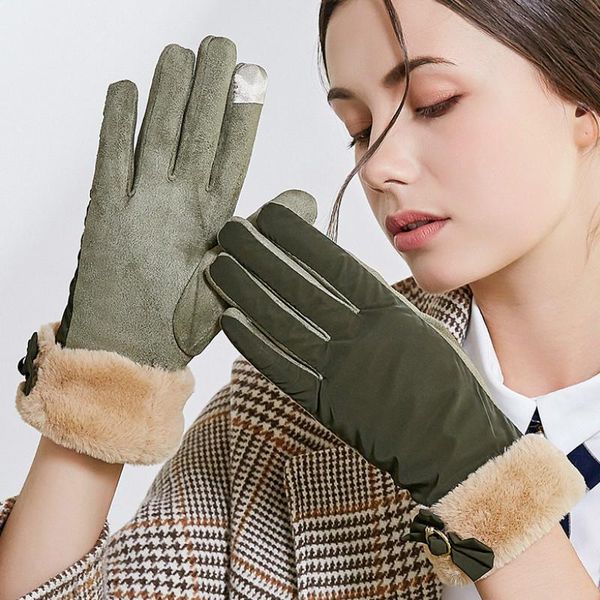 five fingers gloves elegant women winter warm fleece lined mittens touch screen outdoor driving, Blue;gray
five fingers gloves elegant women winter warm fleece lined mittens touch screen outdoor driving, Blue;gray