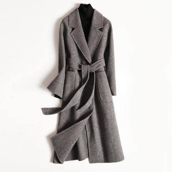 women's wool & blends 2021 coat female double-sided korean woolen jacket long spring autumn overcoat ladies coats abrigo mujer xr1810 k, Black
women's wool & blends 2021 coat female double-sided korean woolen jacket long spring autumn overcoat ladies coats abrigo mujer xr1810 k, Black
