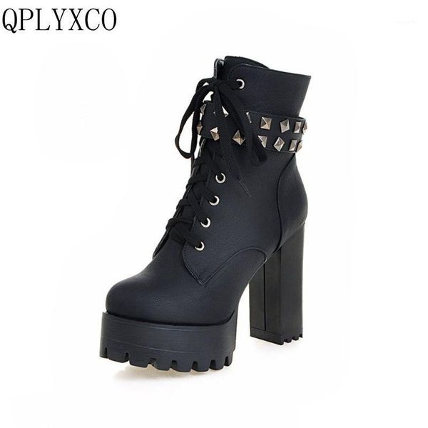 qplyxco 2020 big size 33-50 fashion round toe martin boots woman cross strap rivets ankle botas square heels shoes x-71, Black
qplyxco 2020 big size 33-50 fashion round toe martin boots woman cross strap rivets ankle botas square heels shoes x-71, Black