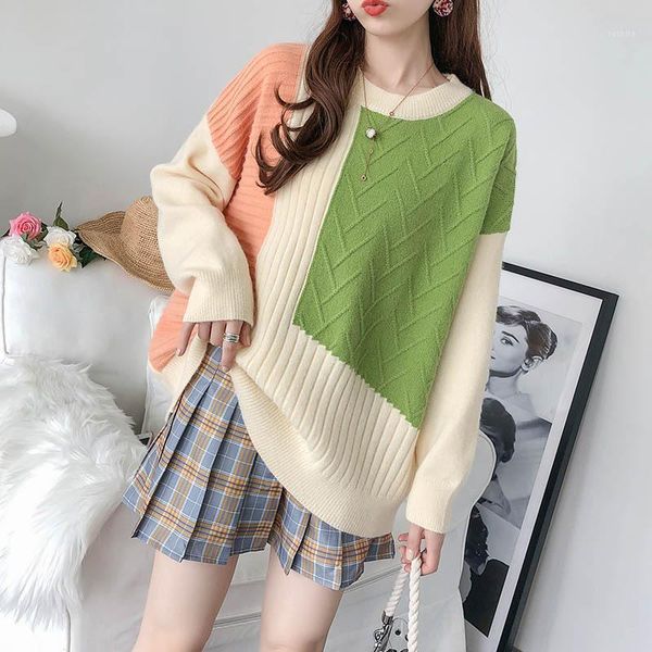 sweater women's loose round neck color matching 2020 new college style pullover korean style sweater new shirt autumn and winter1, White;black
sweater women's loose round neck color matching 2020 new college style pullover korean style sweater new shirt autumn and winter1, White;black