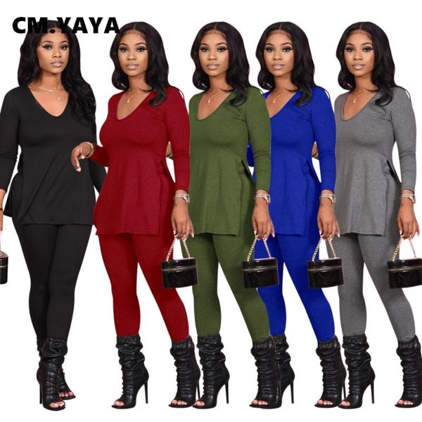 cm.yaya streetwear solid sweatsuit women's set v-neck slit legging pants set active tracksuit two piece fitness outfit, Gray
cm.yaya streetwear solid sweatsuit women's set v-neck slit legging pants set active tracksuit two piece fitness outfit, Gray