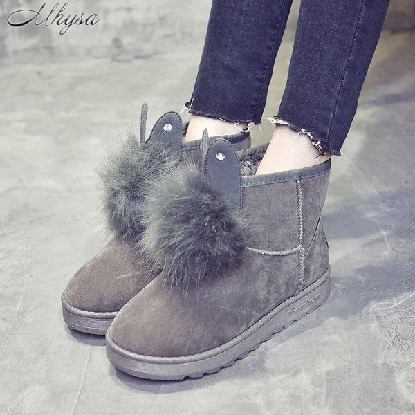 2020 winter new snow boots women's ears fur ball women boots women non-slip thick warm cotton flat cute short w197, Black
2020 winter new snow boots women's ears fur ball women boots women non-slip thick warm cotton flat cute short w197, Black