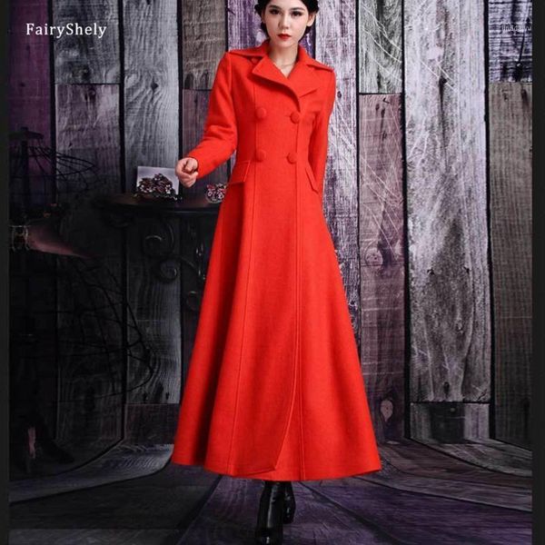 fairyshely vintage woolen coat 2020 women autumn winter new large size female long section overcoat office lady belt elegant 3xl1, Black
fairyshely vintage woolen coat 2020 women autumn winter new large size female long section overcoat office lady belt elegant 3xl1, Black