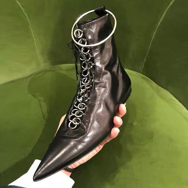 punk boots women lace up ladies shoes pointy toe short botas mujer ankle boots for women flat shoes woman leather botas feminina, Black
punk boots women lace up ladies shoes pointy toe short botas mujer ankle boots for women flat shoes woman leather botas feminina, Black