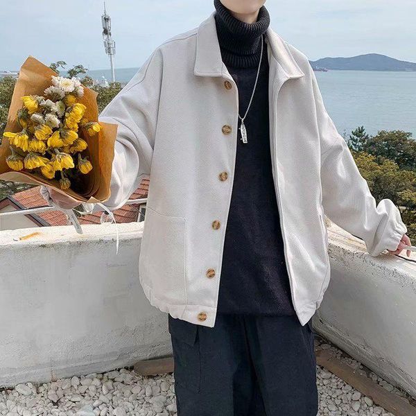 2020 autumn and winter new youth popular loose solid color korean men's single-breasted woolen coat fashionable casual jacket, Black
2020 autumn and winter new youth popular loose solid color korean men's single-breasted woolen coat fashionable casual jacket, Black