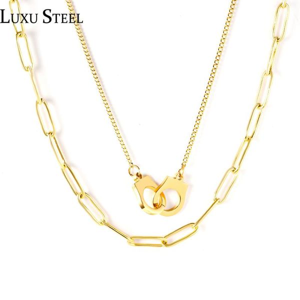 LUXUSTEEL Cuban Chain For Women Men Stainless Steel Multi-layer Double Lock Pendant Necklace Hyperbole Collars Choker Jewelry, Silver
LUXUSTEEL Cuban Chain For Women Men Stainless Steel Multi-layer Double Lock Pendant Necklace Hyperbole Collars Choker Jewelry, Silver