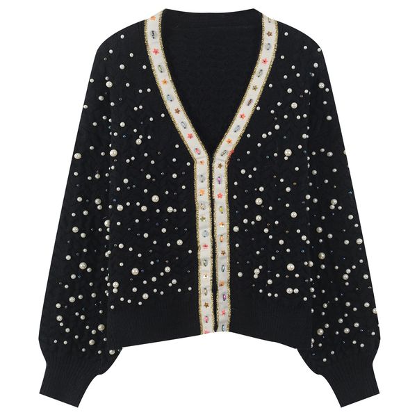 2021 new women's brand luxury blouses and beads thick torsion knitted cardigan loose cleavage in winter sweater mujer vintage 7g56, White;black
2021 new women's brand luxury blouses and beads thick torsion knitted cardigan loose cleavage in winter sweater mujer vintage 7g56, White;black
