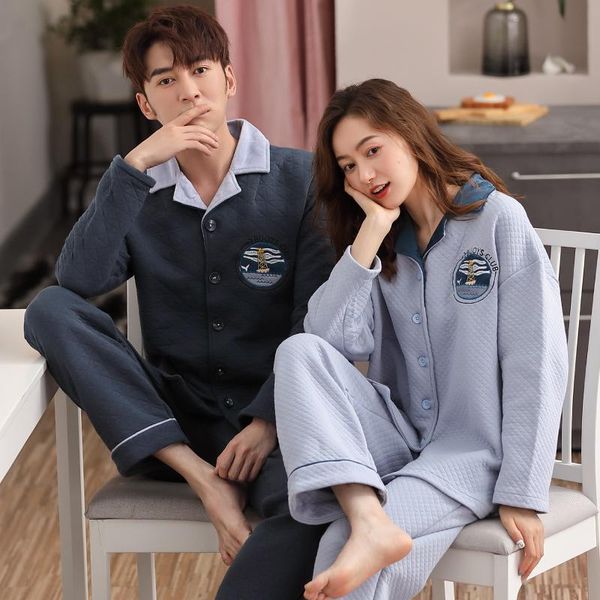 men's sleepwear couples lovers turn-down collar button-down winter pajamas warm comfy pajama a set cke pure cotton air interlayer, Black;brown
men's sleepwear couples lovers turn-down collar button-down winter pajamas warm comfy pajama a set cke pure cotton air interlayer, Black;brown