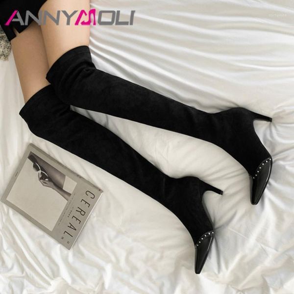 annymoli winter thigh high boots women genuine leather thin high heels over the knee boots slim stretch shoes ladies 33-431, Black
annymoli winter thigh high boots women genuine leather thin high heels over the knee boots slim stretch shoes ladies 33-431, Black