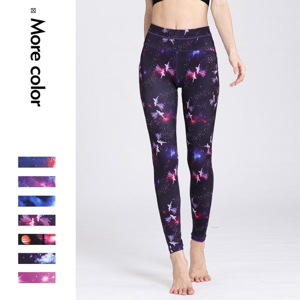 women yoga gym leggings athletic women sport clothing workout pants print colorful new 201203, Black
women yoga gym leggings athletic women sport clothing workout pants print colorful new 201203, Black