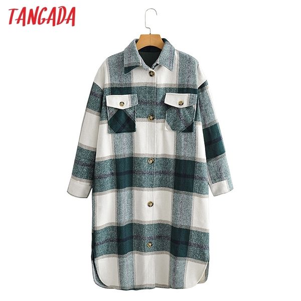 tangada autumn winter women green plaid long coat jacket casual warm overcoat fashion long coats ai35 201112, Black
tangada autumn winter women green plaid long coat jacket casual warm overcoat fashion long coats ai35 201112, Black